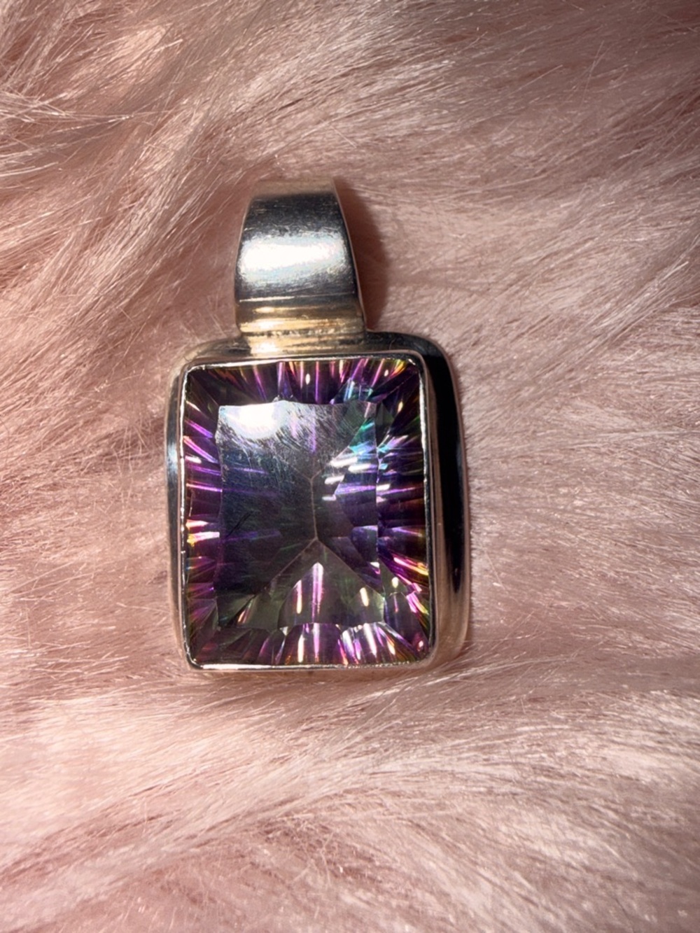 Sterling Silver Pendant with Purple Mystic Topaz Stone